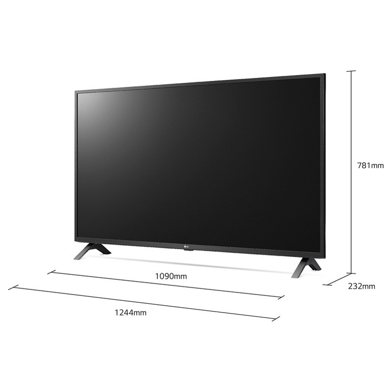 نمایش ابعاد تلویزیون 55 اینچ ال جی un7300