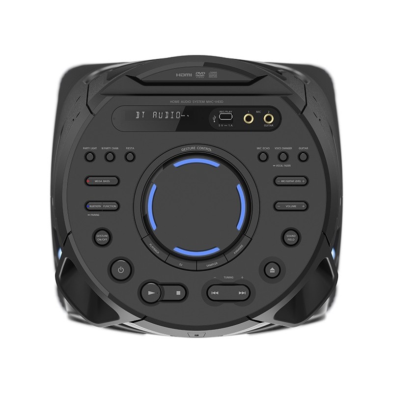 صفحه نمایش و دکمه های کنترلی سیستم صوتی سونی V43