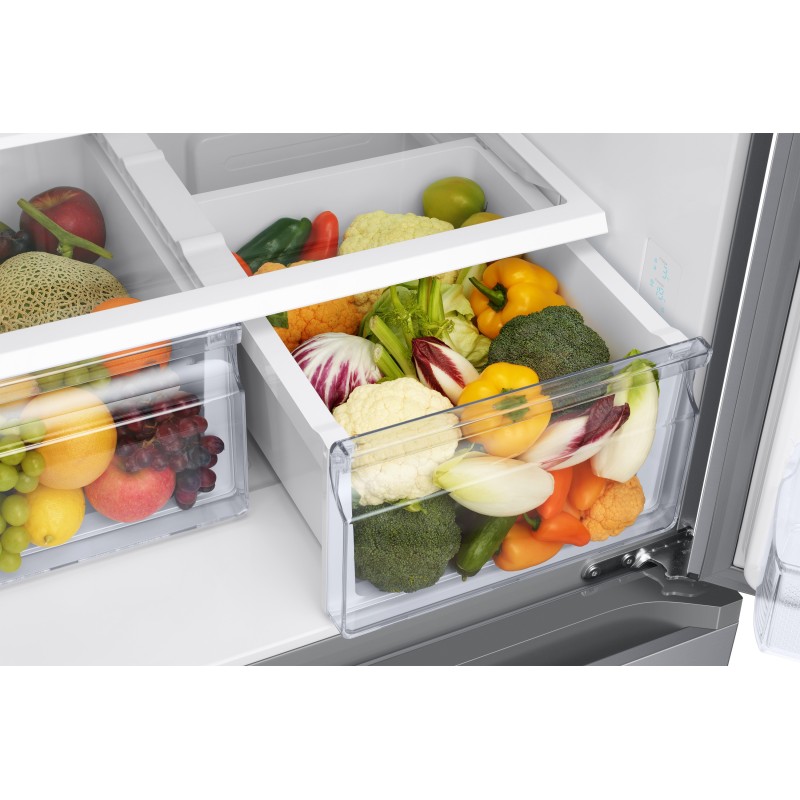 یخچال فریزر 20 فوت سامسونگ RF49 رنگ نقره ای با قفسه مخصوص میوه و سبزیجات