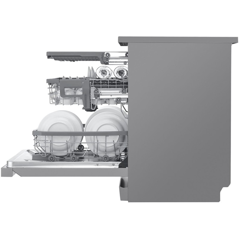 نمای بغل ماشین ظرفشویی ال جی DFC325HS یا DF425HSS رنگ نقره ای
