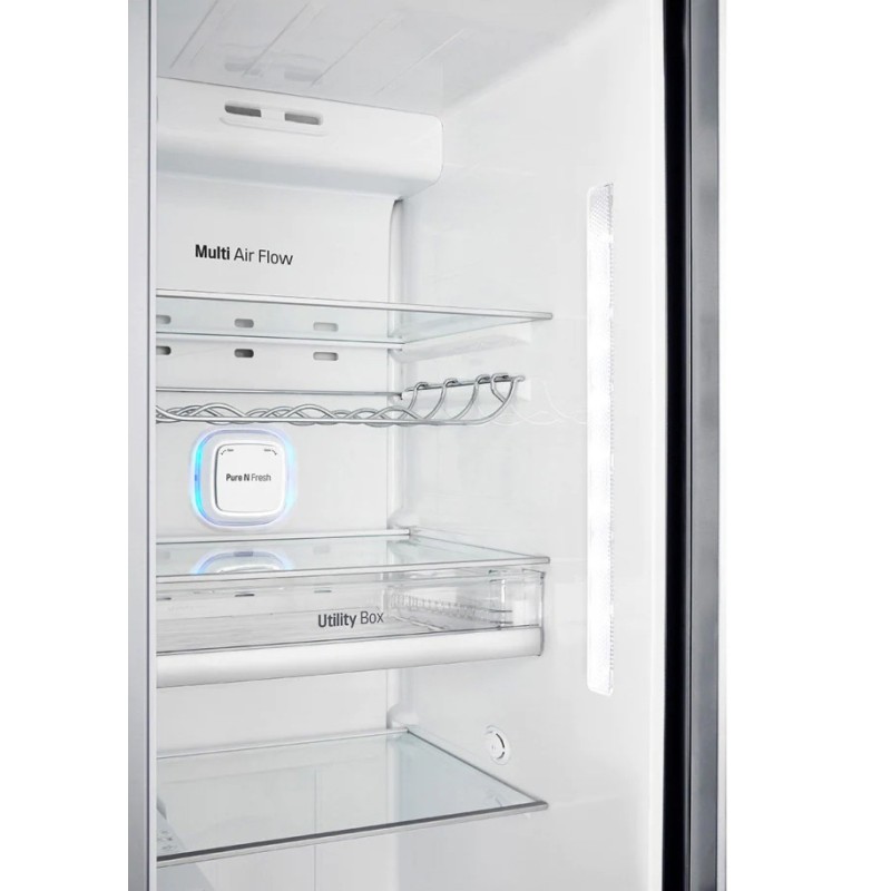 طراحی داخلی یخچال فریزر هوشمند ال جی J267 رنگ نقره ای پلاتینیومی