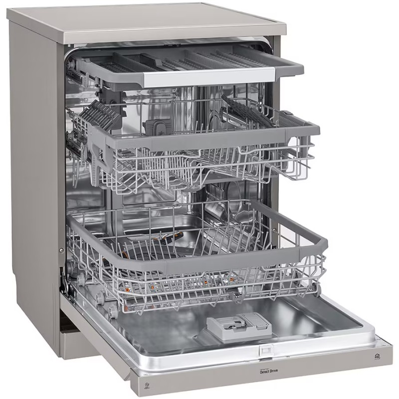 ماشین ظرفشویی سه طبقه ال جی مدل DFB425 رنگ نقره ای پلاتینیومی