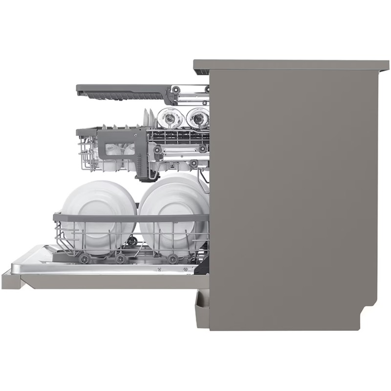 سبد های قابل تنظیم ماشین ظرفشویی ال جی DFB425FP رنگ نقره ای پلاتینیومی