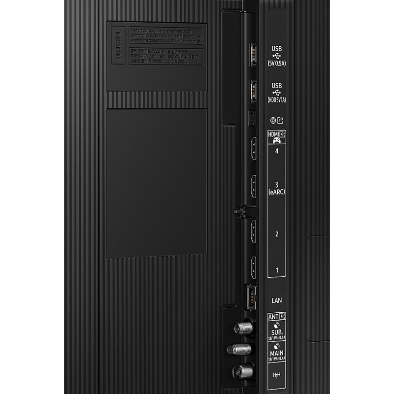پورت های ورودی و خروجی تلویزیون سامسونگ 65Q80C مونتاز اسلواکی با 2 گیرنده دیجیتال DVB-S2 و 1 گیرنده دیجیتال DVB-T2