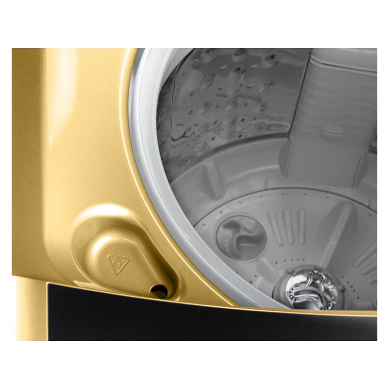 طراحی دیگ شستشو ماشین لباسشویی و پتوشور ال جی T1966NEFT4 رنگ طلایی
