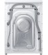 طراحی و نمای پشت ماشین لباسشویی تسمه ای سامسونگ WW80 رنگ سفید با موتور دیجیتال اینورتر