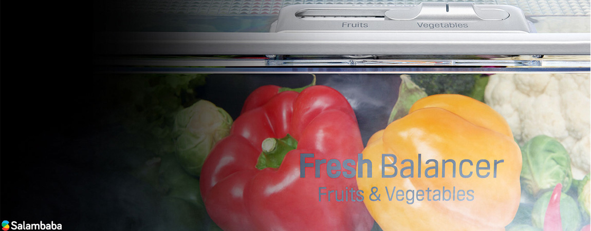 ماندگاری میوه و سبزیجات با کشوی Fresh Balancer در یخچال ساید بای ساید ال جی j247